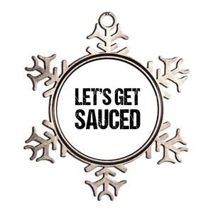 Let's Get Sauced Bbq Grill Barbecue Gift Metallic Star Ornament