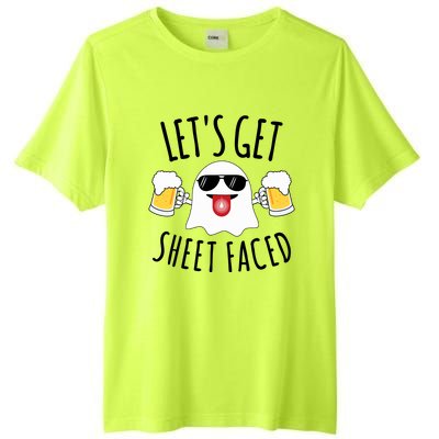 LetS Get Sheet Faced Funny Ghost Halloween Beer Drinking Tall Fusion ChromaSoft Performance T-Shirt