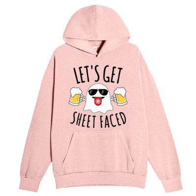 LetS Get Sheet Faced Funny Ghost Halloween Beer Drinking Urban Pullover Hoodie