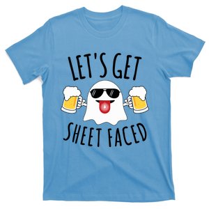 LetS Get Sheet Faced Funny Ghost Halloween Beer Drinking T-Shirt