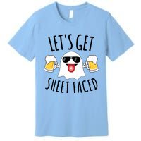 LetS Get Sheet Faced Funny Ghost Halloween Beer Drinking Premium T-Shirt