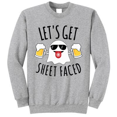 LetS Get Sheet Faced Funny Ghost Halloween Beer Drinking Sweatshirt