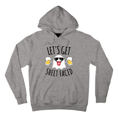 LetS Get Sheet Faced Funny Ghost Halloween Beer Drinking Tall Hoodie