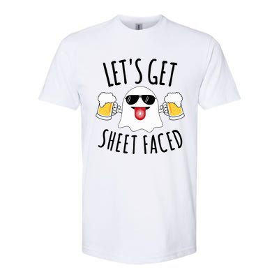 LetS Get Sheet Faced Funny Ghost Halloween Beer Drinking Softstyle CVC T-Shirt