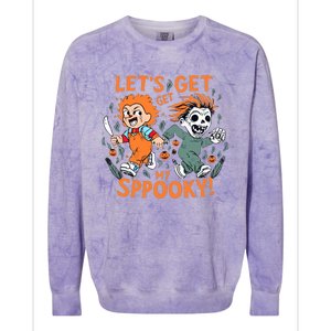 LETS GET SPOOKY WITCHES Funny Halloween Quote Colorblast Crewneck Sweatshirt