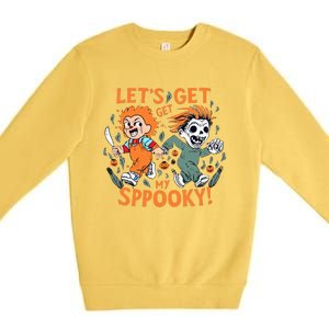 LETS GET SPOOKY WITCHES Funny Halloween Quote Premium Crewneck Sweatshirt