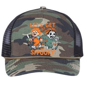 LETS GET SPOOKY WITCHES Funny Halloween Quote Retro Rope Trucker Hat Cap