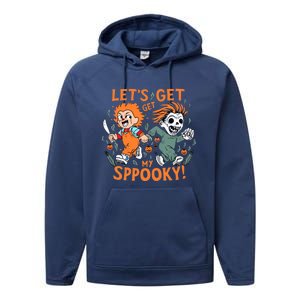 LETS GET SPOOKY WITCHES Funny Halloween Quote Performance Fleece Hoodie