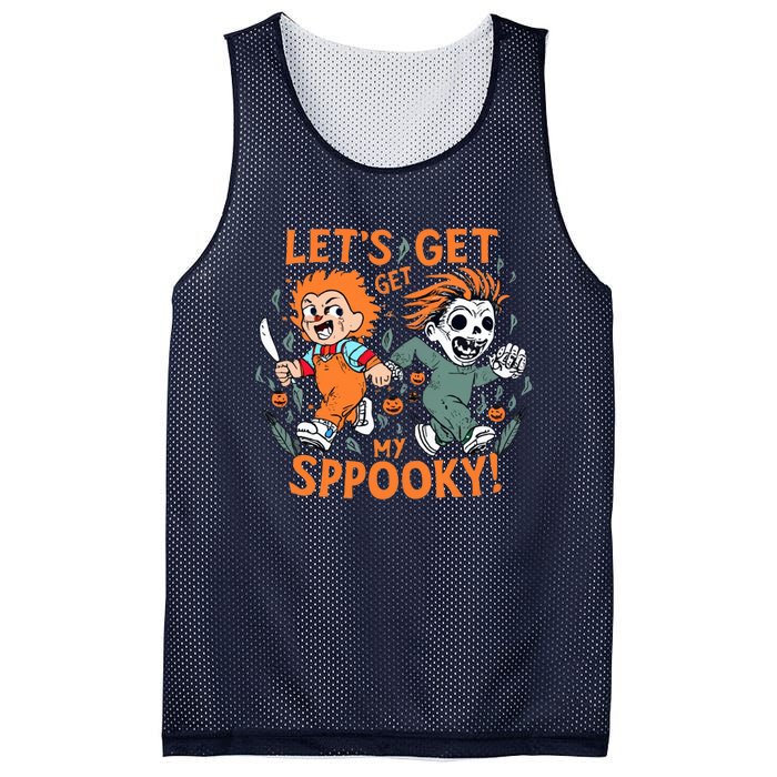 LETS GET SPOOKY WITCHES Funny Halloween Quote Mesh Reversible Basketball Jersey Tank