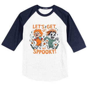 LETS GET SPOOKY WITCHES Funny Halloween Quote Baseball Sleeve Shirt