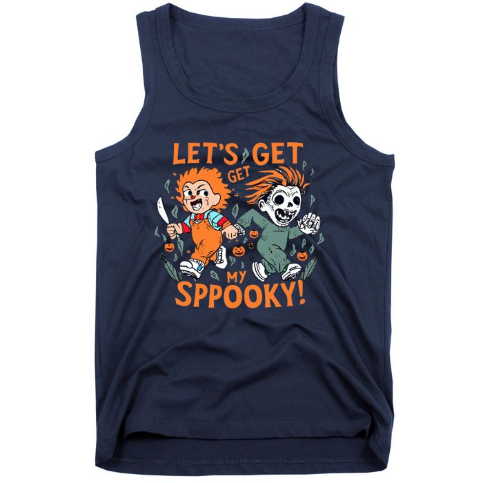 LETS GET SPOOKY WITCHES Funny Halloween Quote Tank Top