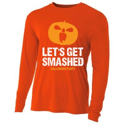 LetS Get Smashed Funny Halloween Party Orange Pumpkin Cool Gift Cooling Performance Long Sleeve Crew