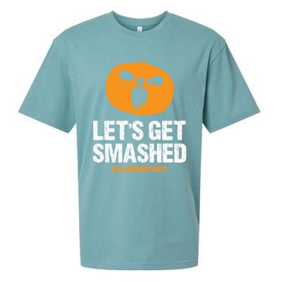 LetS Get Smashed Funny Halloween Party Orange Pumpkin Cool Gift Sueded Cloud Jersey T-Shirt