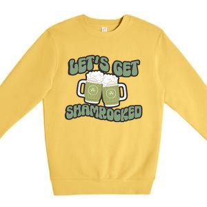 Let's Get Shamrocked Lucky Clover Drinking Team Saint Patrick's Day Premium Crewneck Sweatshirt