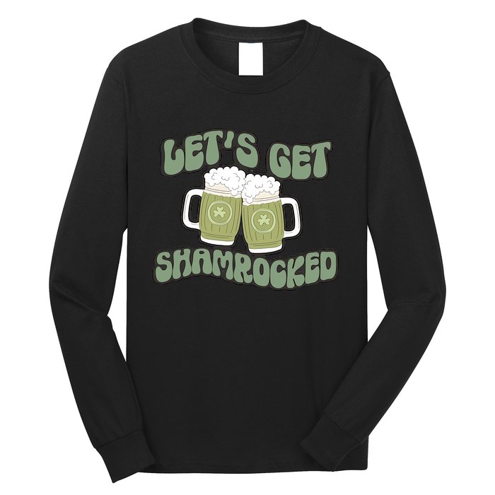 Let's Get Shamrocked Lucky Clover Drinking Team Saint Patrick's Day Long Sleeve Shirt