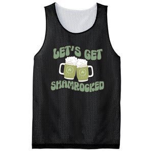 Let's Get Shamrocked Lucky Clover Drinking Team Saint Patrick's Day Mesh Reversible Basketball Jersey Tank