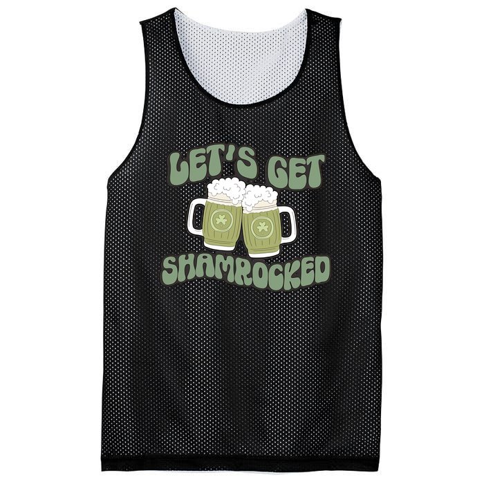 Let's Get Shamrocked Lucky Clover Drinking Team Saint Patrick's Day Mesh Reversible Basketball Jersey Tank