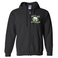 Let's Get Shamrocked Lucky Clover Drinking Team Saint Patrick's Day Full Zip Hoodie