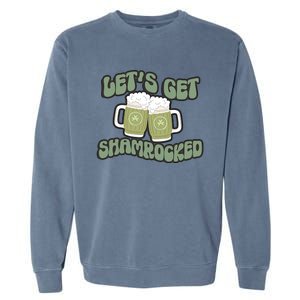 Let's Get Shamrocked Lucky Clover Drinking Team Saint Patrick's Day Garment-Dyed Sweatshirt