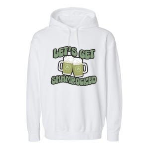 Let's Get Shamrocked Lucky Clover Drinking Team Saint Patrick's Day Garment-Dyed Fleece Hoodie