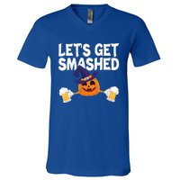 LetS Get Smashed Halloween Pumpkin Spooky Ing Great Gift V-Neck T-Shirt