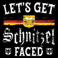 Lets Get Schnitzel Faced Funny Oktoberfest Pom Pom 12in Knit Beanie