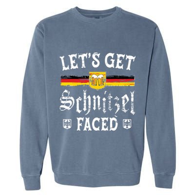 Lets Get Schnitzel Faced Funny Oktoberfest Garment-Dyed Sweatshirt