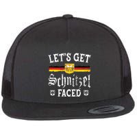 Lets Get Schnitzel Faced Funny Oktoberfest Flat Bill Trucker Hat
