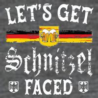 Lets Get Schnitzel Faced Funny Oktoberfest Flat Bill Trucker Hat