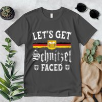 Lets Get Schnitzel Faced Funny Oktoberfest Premium T-Shirt