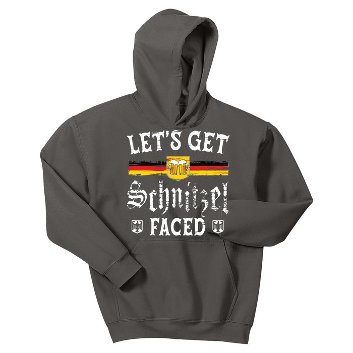 Lets Get Schnitzel Faced Funny Oktoberfest Kids Hoodie