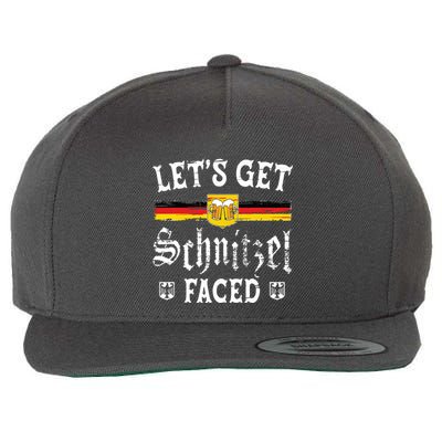 Lets Get Schnitzel Faced Funny Oktoberfest Wool Snapback Cap
