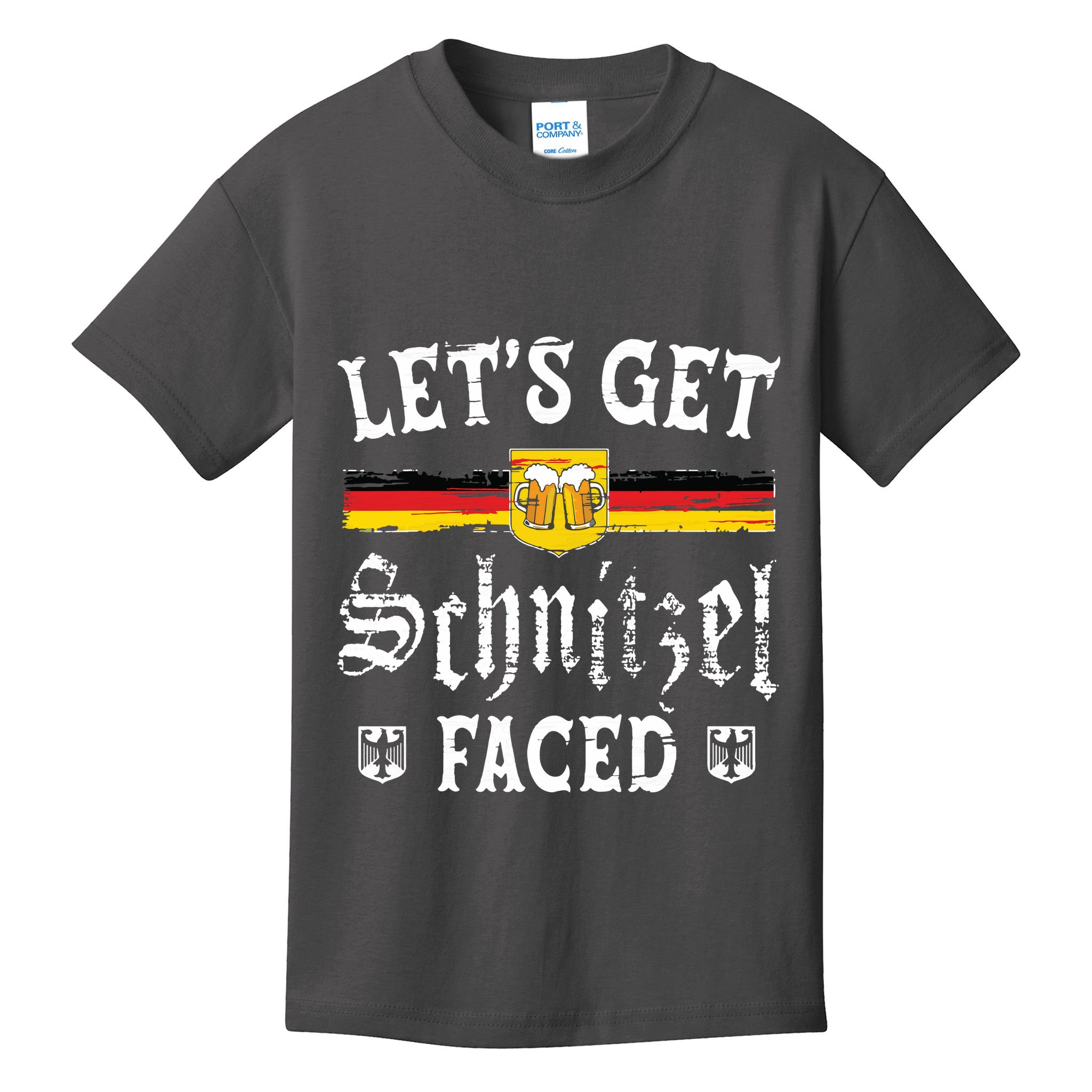 Lets Get Schnitzel Faced Funny Oktoberfest Kids T-Shirt