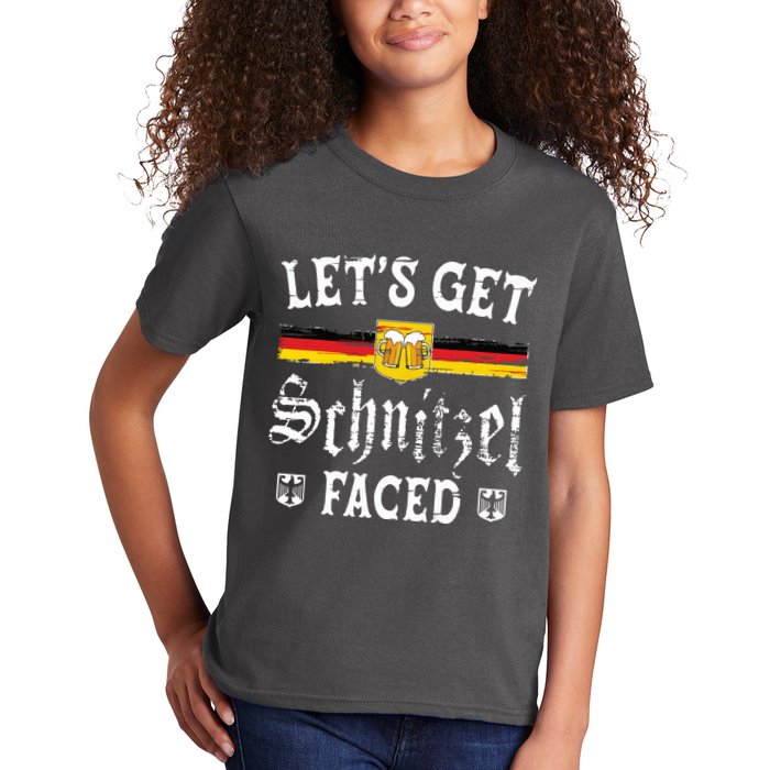 Lets Get Schnitzel Faced Funny Oktoberfest Kids T-Shirt