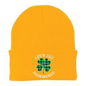 Let's Get Shamrocked: St. Patrick's Day Design With Clover Knit Cap Winter Beanie