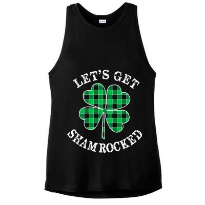 Let's Get Shamrocked: St. Patrick's Day Design With Clover Ladies PosiCharge Tri-Blend Wicking Tank