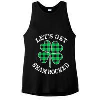 Let's Get Shamrocked: St. Patrick's Day Design With Clover Ladies PosiCharge Tri-Blend Wicking Tank