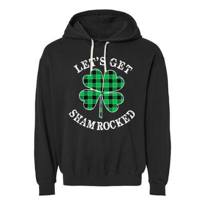 Let's Get Shamrocked: St. Patrick's Day Design With Clover Garment-Dyed Fleece Hoodie