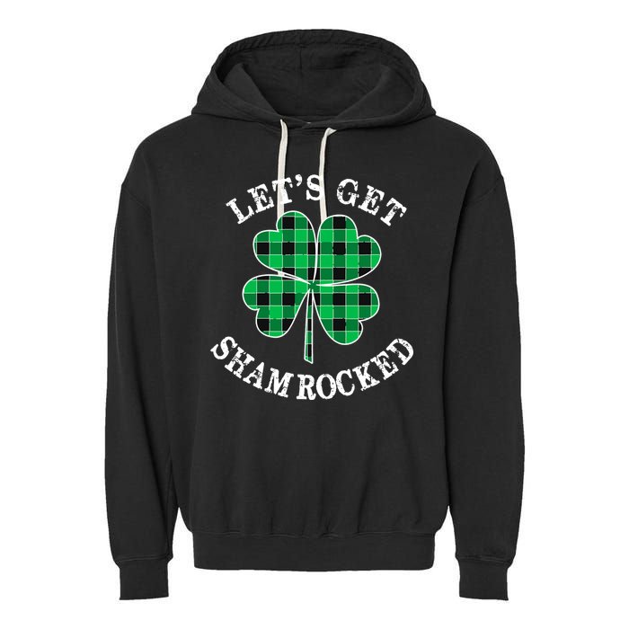 Let's Get Shamrocked: St. Patrick's Day Design With Clover Garment-Dyed Fleece Hoodie