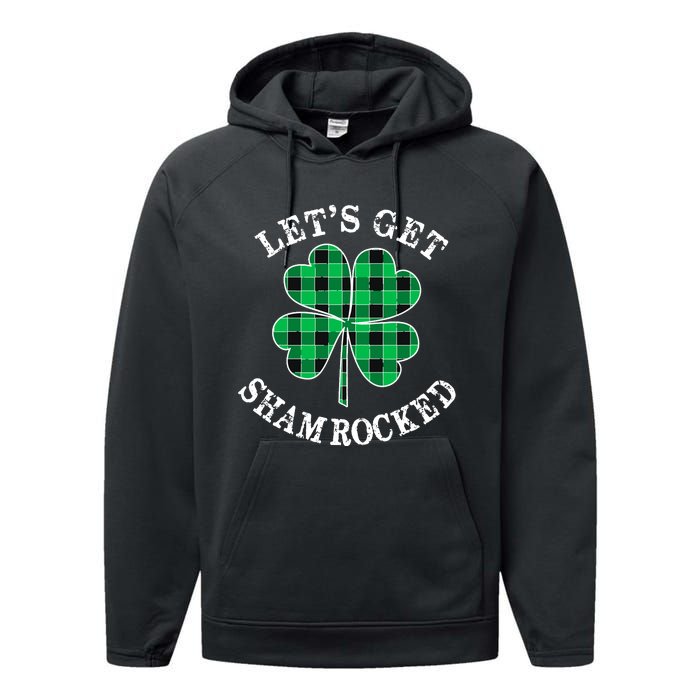 Let's Get Shamrocked: St. Patrick's Day Design With Clover Performance Fleece Hoodie