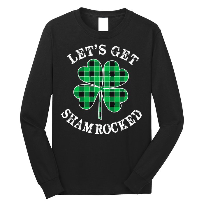 Let's Get Shamrocked: St. Patrick's Day Design With Clover Long Sleeve Shirt