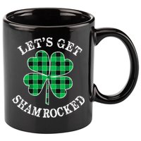Let's Get Shamrocked: St. Patrick's Day Design With Clover 11oz C Handle Ceramic Mug