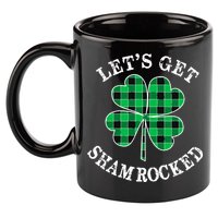 Let's Get Shamrocked: St. Patrick's Day Design With Clover 11oz C Handle Ceramic Mug