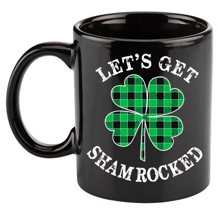 Let's Get Shamrocked: St. Patrick's Day Design With Clover 11oz C Handle Ceramic Mug