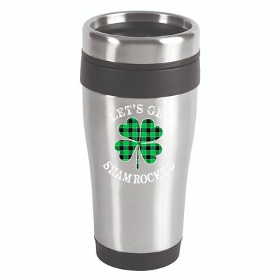 Let's Get Shamrocked: St. Patrick's Day Design With Clover 16oz Travel Tumbler