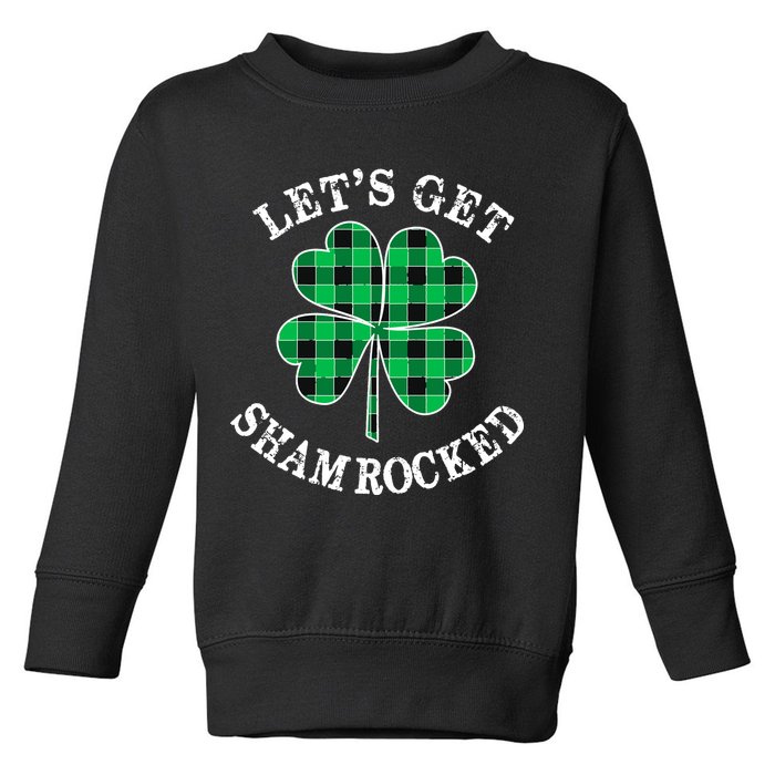 Let's Get Shamrocked: St. Patrick's Day Design With Clover Toddler Sweatshirt