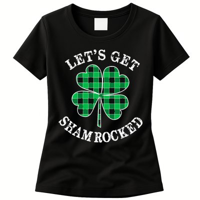 Let's Get Shamrocked: St. Patrick's Day Design With Clover Womens T-Shirt