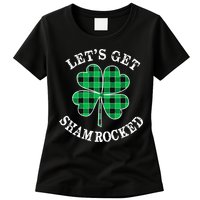 Let's Get Shamrocked: St. Patrick's Day Design With Clover Womens T-Shirt