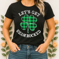 Let's Get Shamrocked: St. Patrick's Day Design With Clover Womens T-Shirt