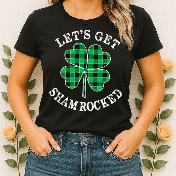 Let's Get Shamrocked: St. Patrick's Day Design With Clover Womens T-Shirt
